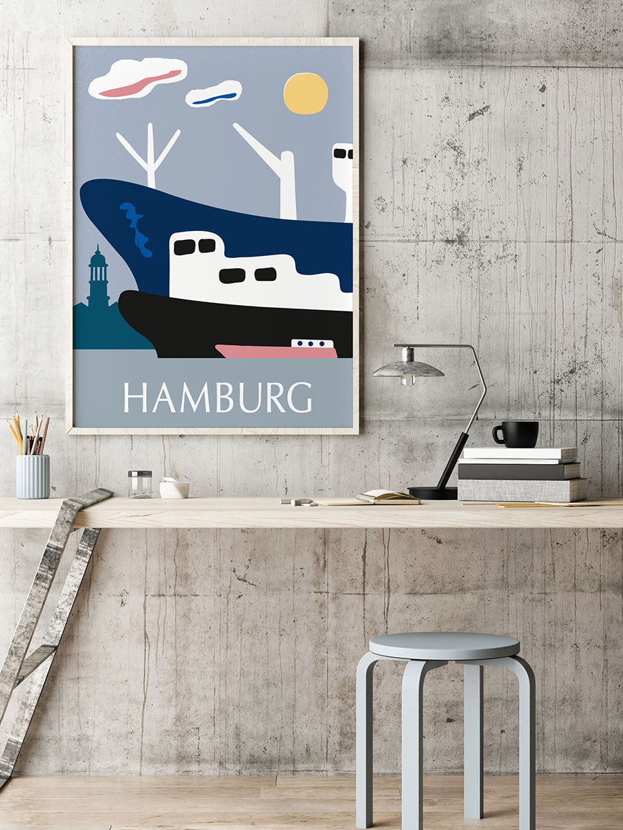 Hamburg 3 Schiffe Poster