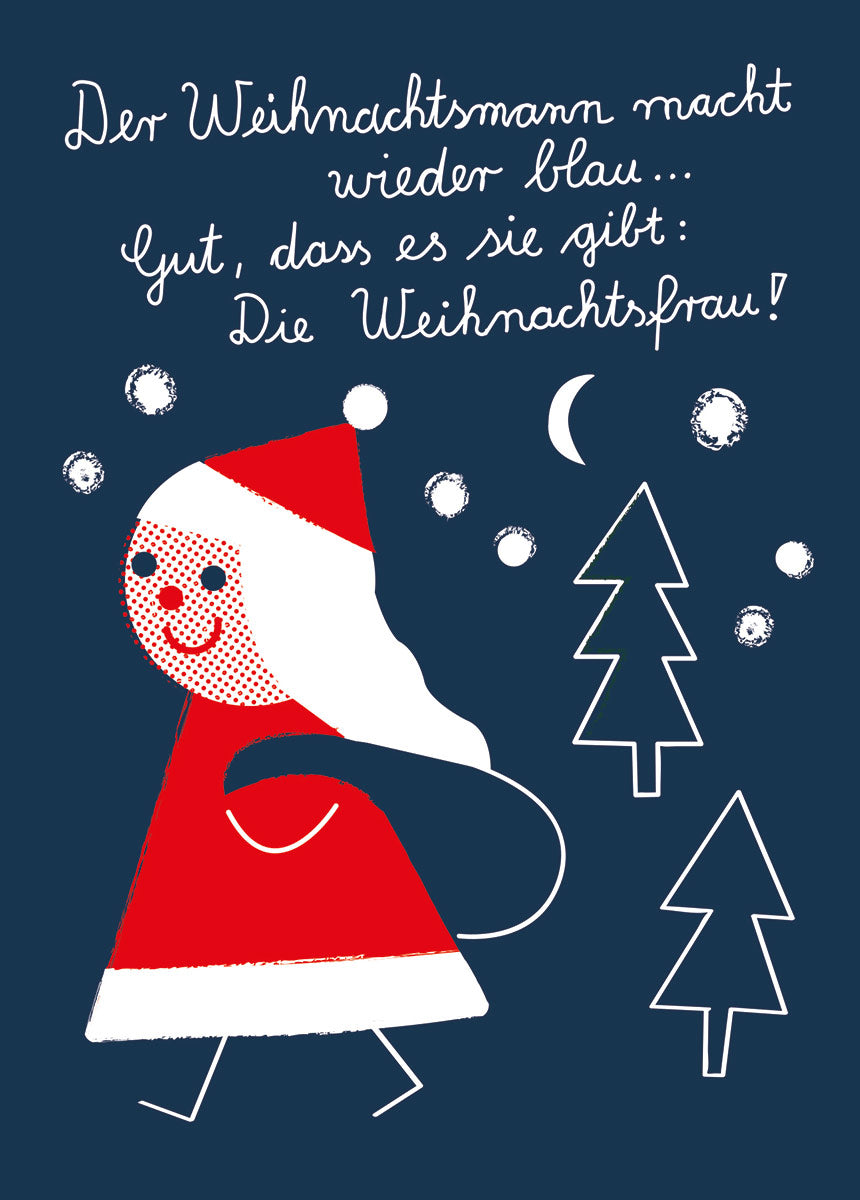 Weihnachtsfrau Postkarte
