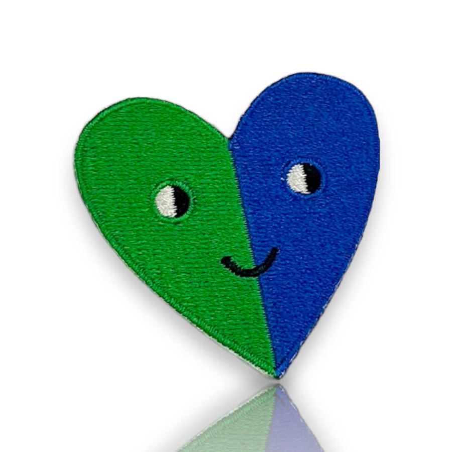 Patch Herz Grün/Blau (zum Aufbügeln)
