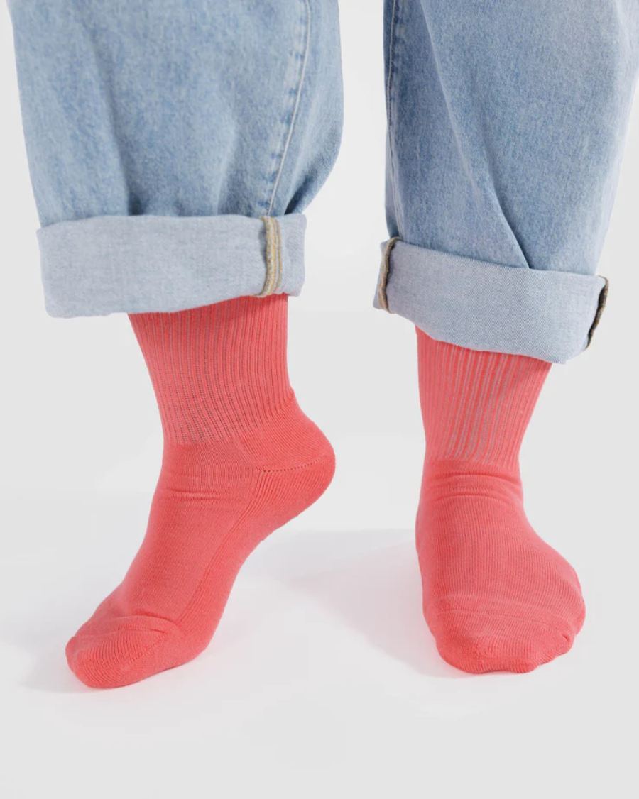 Ribbed Socks Watermelon Pink