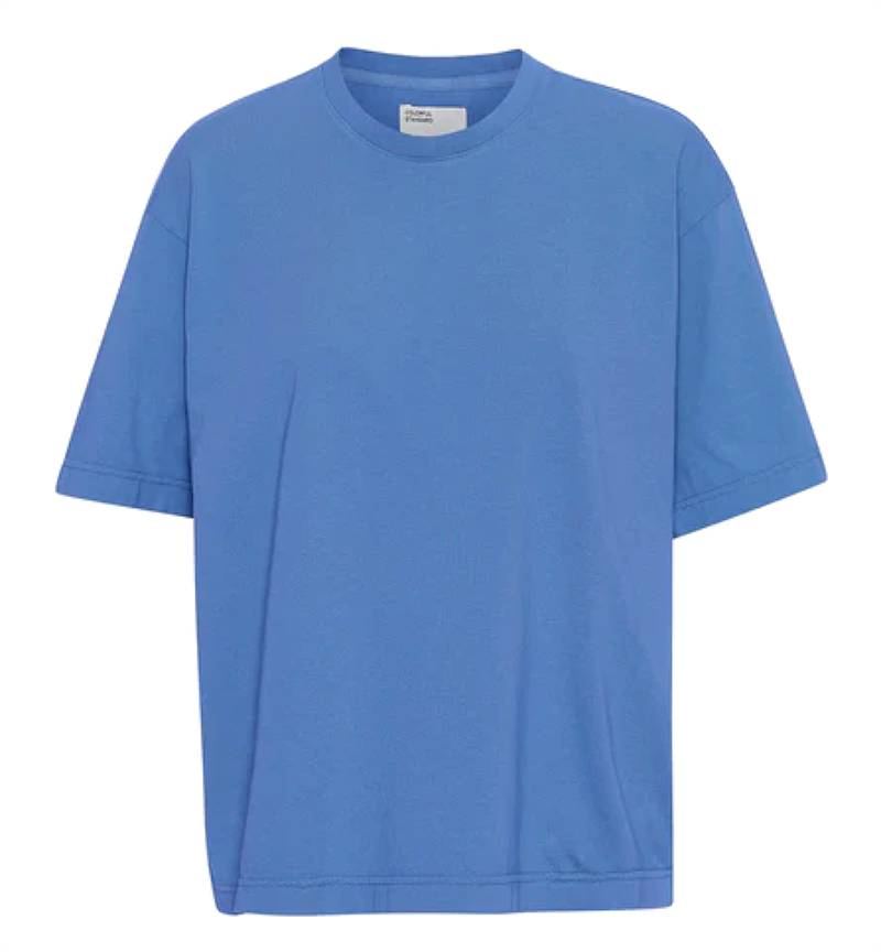 Woman Organic Oversized T-Shirt Pacific Human - Shop | Colorful Empire Blue Standard
